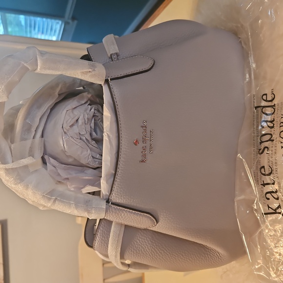 Kate Spade Gray Large Dumpling Leather Handbag